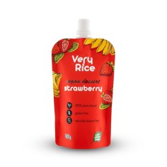 Very Rice vegan dessert s jahodami
